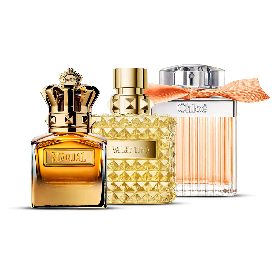 Kombination av 3 damparfymer – Scandal, Valentino Donna och Chloé [100 ml vardera]