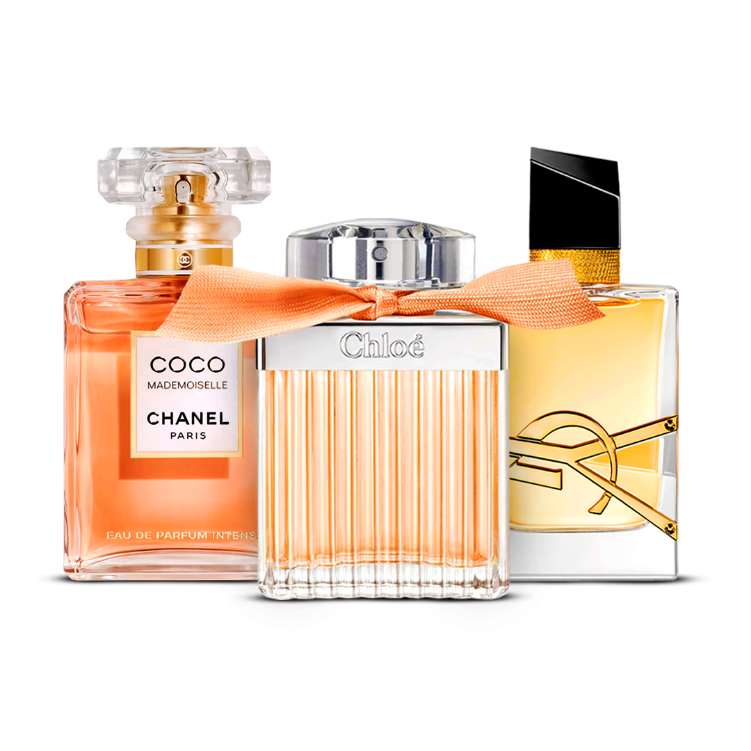 Kombination av 3 damparfymer – Valentino Uomo Yellow Dream, YSL Libre Intense och Scandal Le Parfum [100 ml vardera]