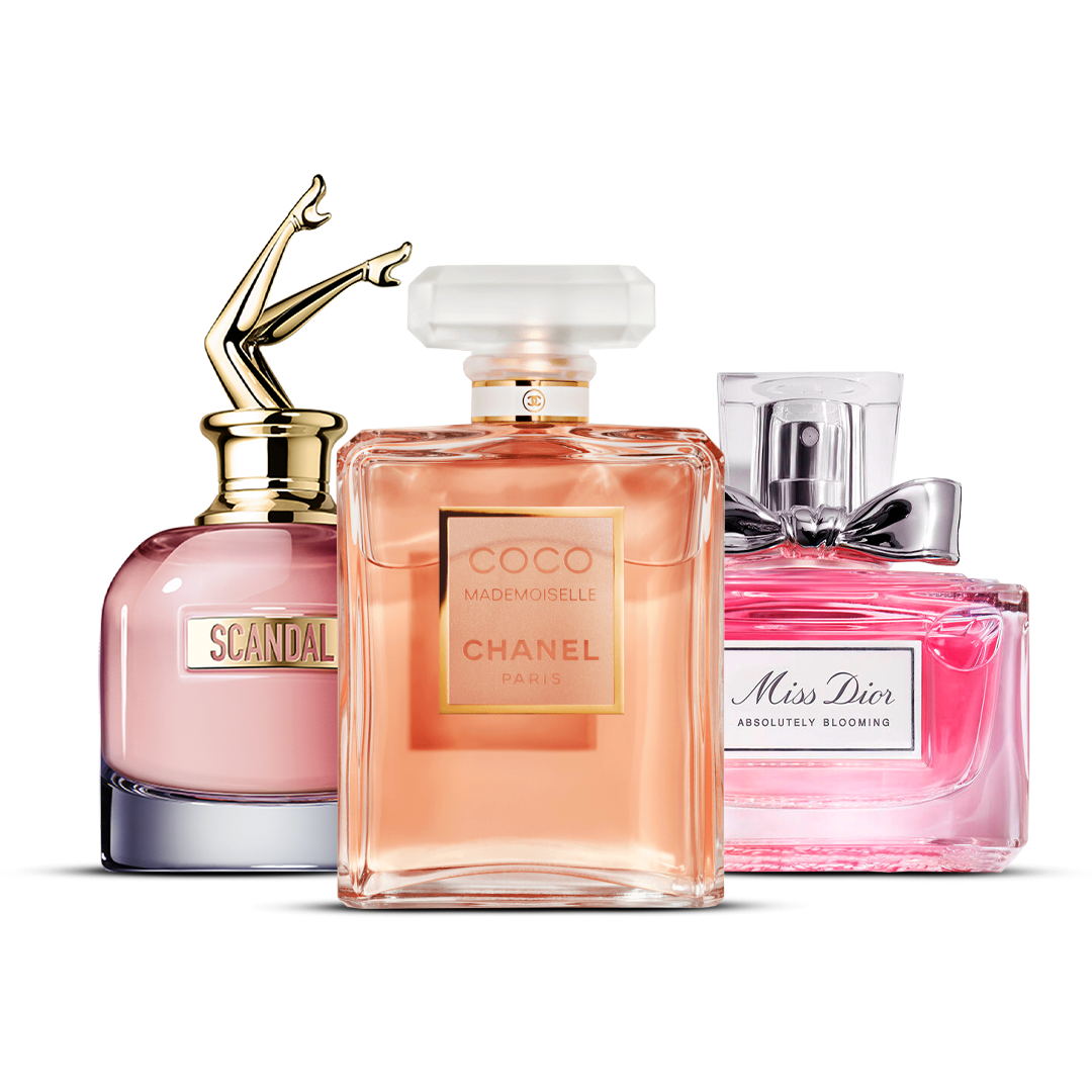 Kombination av 3 damparfymer – Scandal, Coco Mademoiselle och Miss Dior [100 ml vardera]